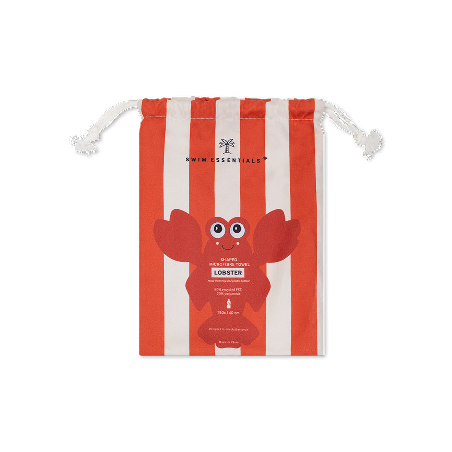 Beach Towel Microfiber- Red - Lobster Bay - 180 x 90 cm
