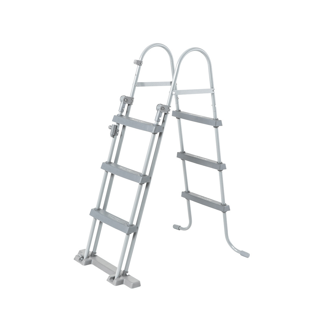 Pooltreppe Kunststoff - Grau - 107 cm