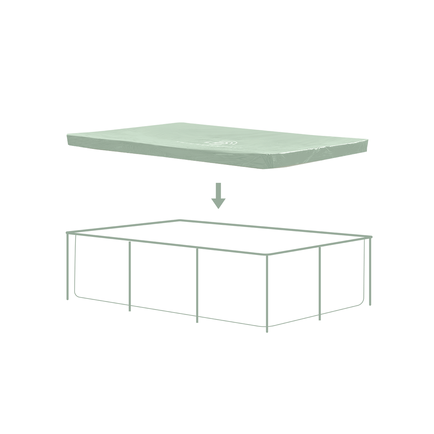 Couverture de piscine - Vert - Essence - 260 x 160 cm