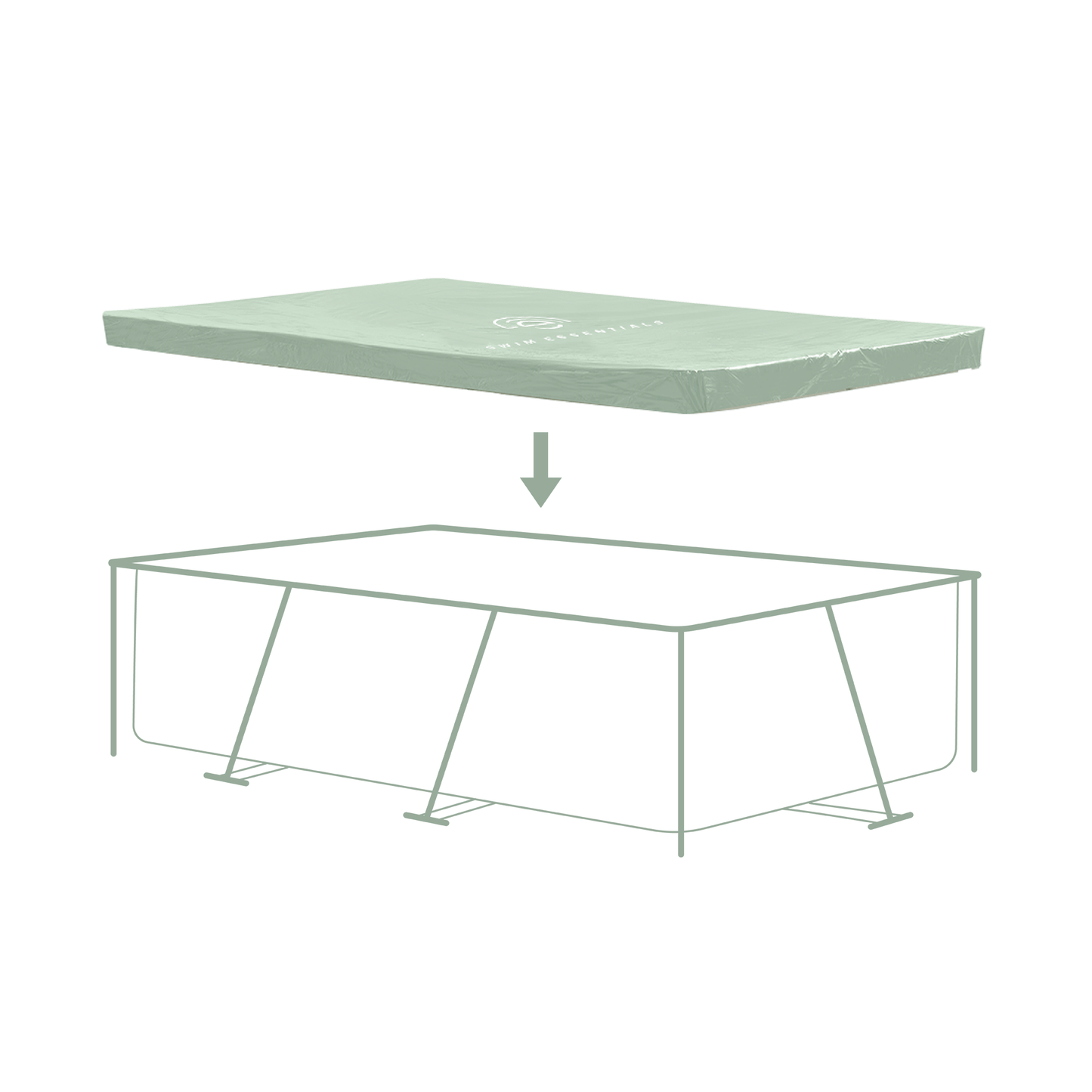 Couverture de piscine - Vert - Essence - 300 x 200 cm