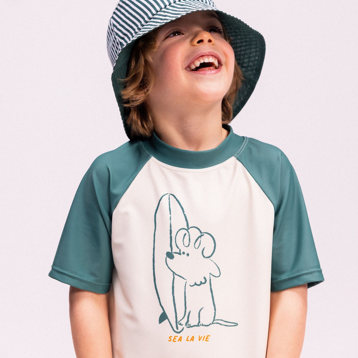 Schwimm T-Shirt Kurze Ärmel - Grün - Surfer