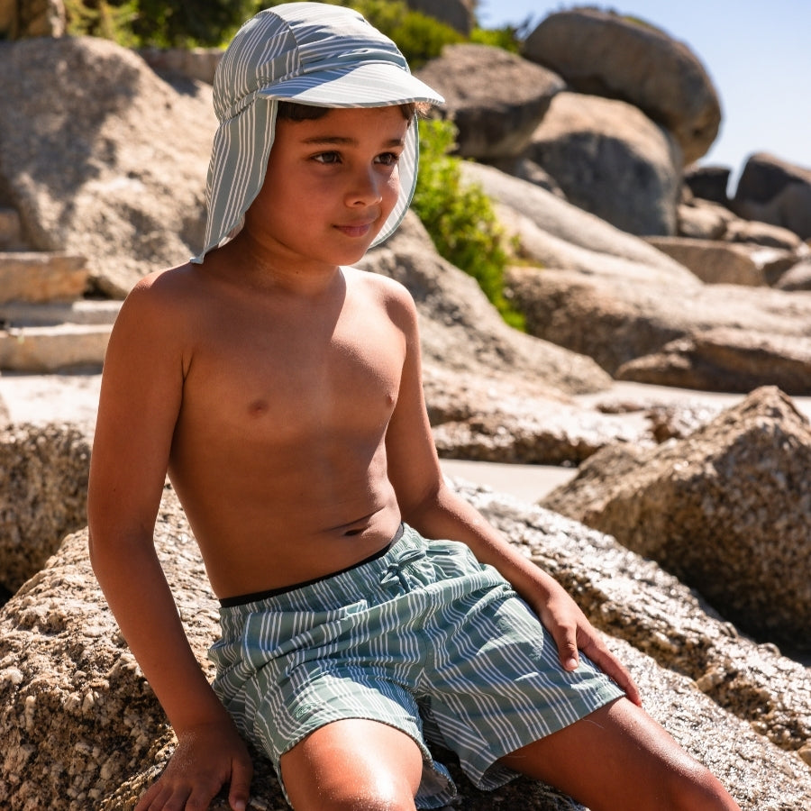 Shorts de baño - Verde - Resort Stripes