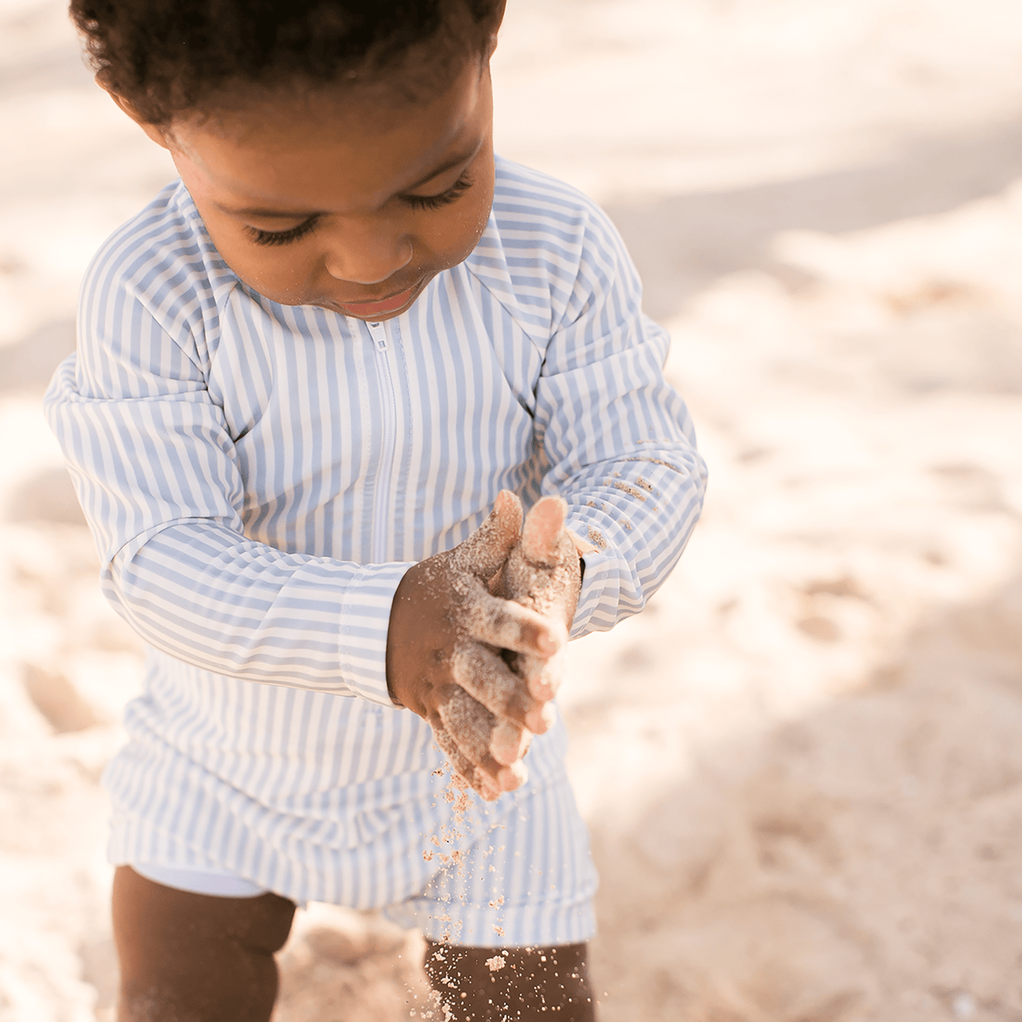 Maillot de bain UV Garçons - Bleu/Blanc - Rayures Bleues