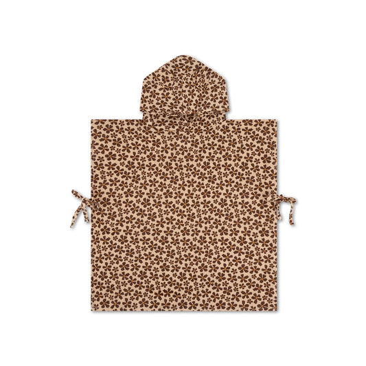 Beach Poncho - Brown - Wild Flower - 50 x 50 cm