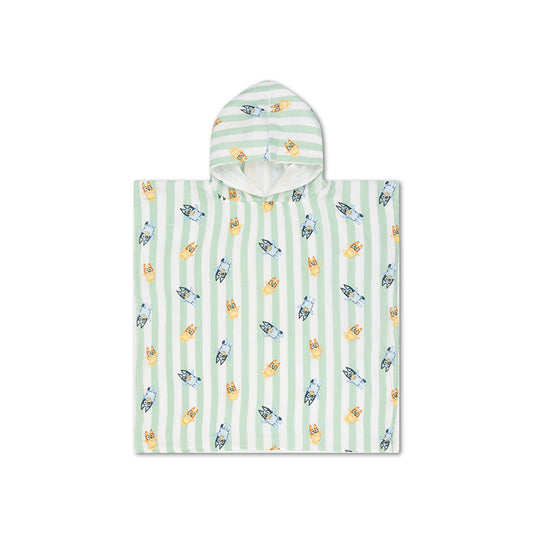 Strandponcho - Wit/Blauw - Bluey - 50 x 50 cm