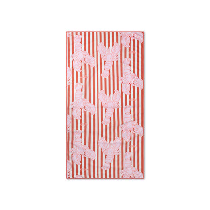 Beach Towel Microfiber- Red - Lobster Bay - 180 x 90 cm
