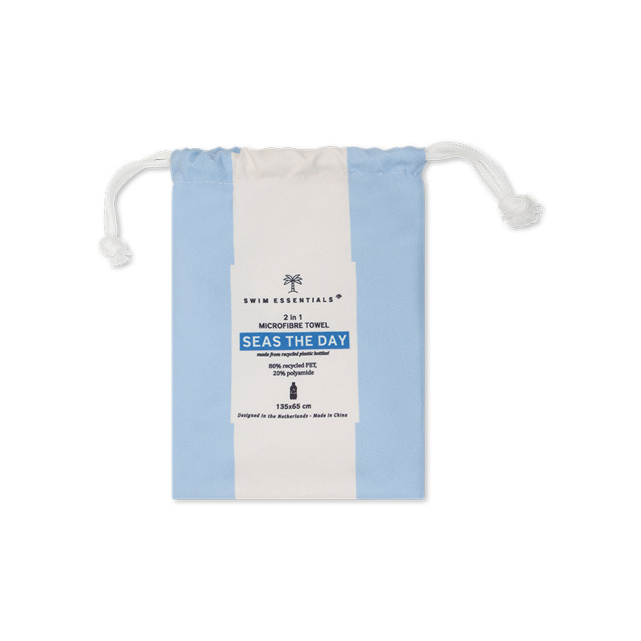 Beach Towel Microfiber - Blue - Seas The Day - 135 x 65 cm