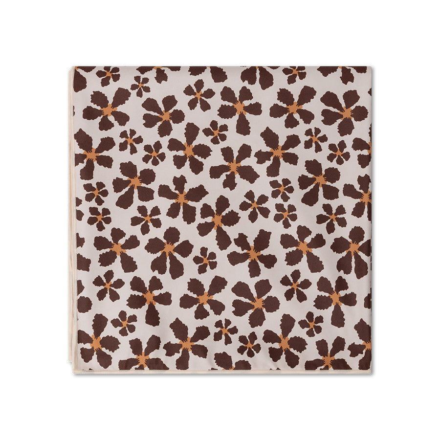 Strandtuch Mikrofaser - Braun - Wild Flower - 180 x 180 cm