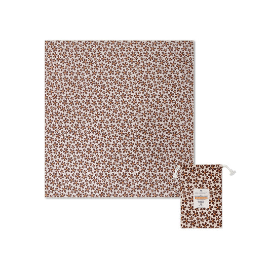Strandlaken Microvezel - Bruin - Wild Flower - 180 x 180 cm