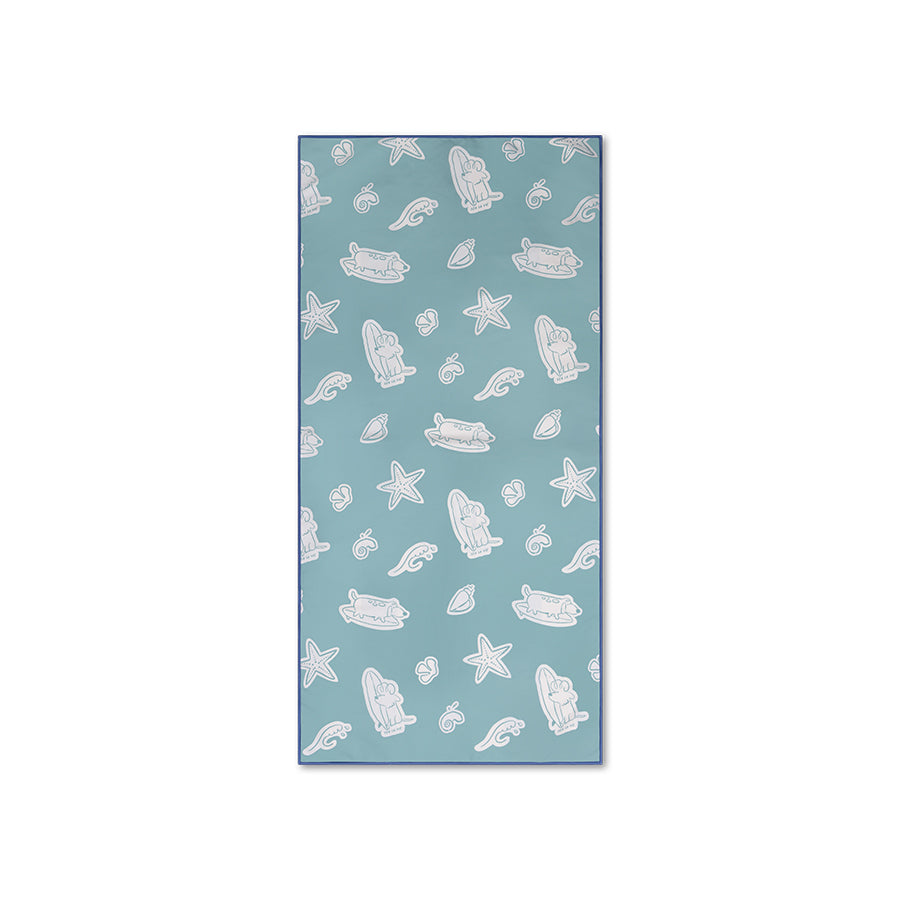 Strandtuch Mikrofaser - Grün - Surf Dogs - 135 x 65 cm