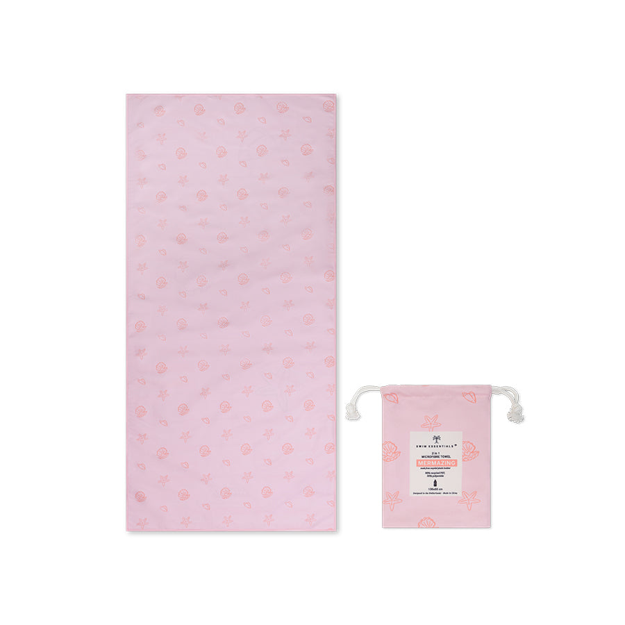 Strandlaken Microvezel - Roze - Mermazing - 135 x 65 cm