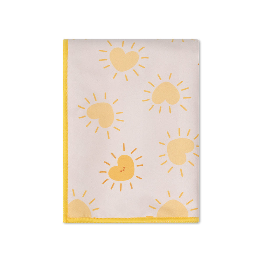 Beach Towel Microfiber - Yellow - Flower Market - 135 x 65 cm
