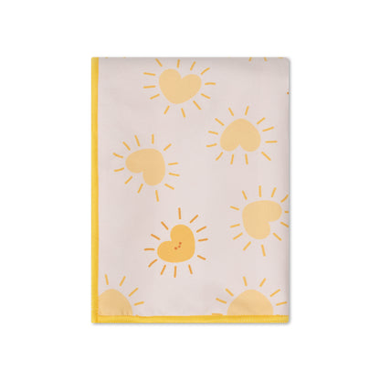 Beach Towel Microfiber - Yellow - Flower Market - 135 x 65 cm