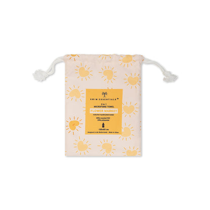 Beach Towel Microfiber - Yellow - Flower Market - 135 x 65 cm