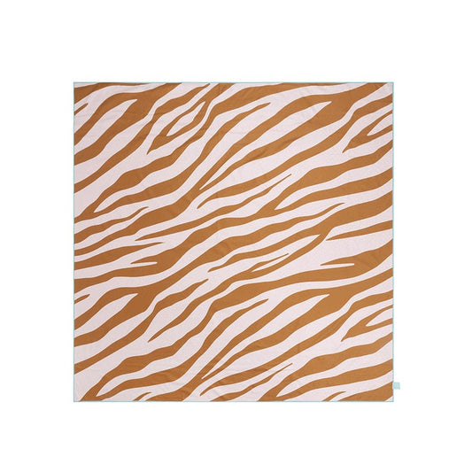 Toalla de playa Microfibra - Naranja/Blanco - Vibrant Stripes - 180 x 180 cm