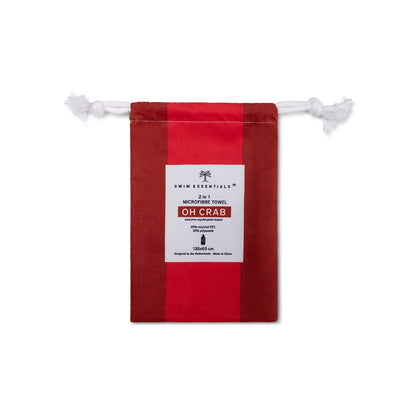 Toalla de playa de microfibra - Rojo - Crabby - 135 x 65 cm