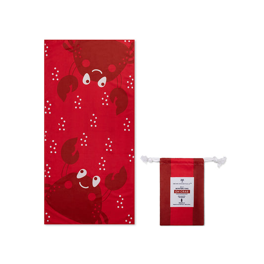 Strandtuch Mikrofaser - Rot - Crabby - 135 x 65 cm