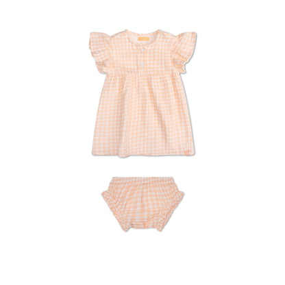 Meisjes Strandjurk - Muslin - Oranje/Wit - Sunset Grid