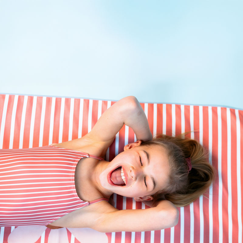 Serviette de Plage Microfibre - Bleu - Daisy Flower 135 x 65 cm