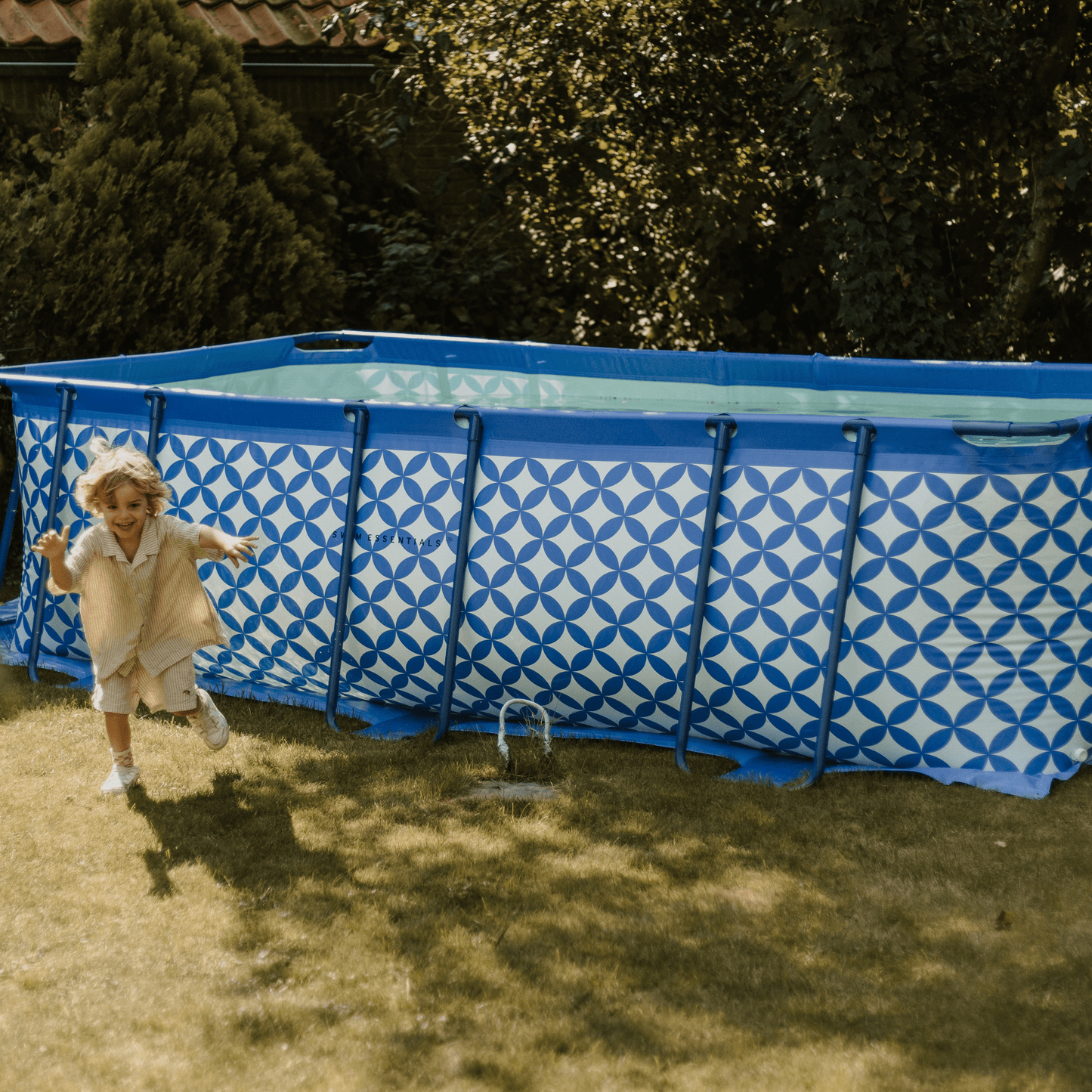 Rahmenpool - DunkelBlau/Weiß - Elegance - 400 x 200 x 100 cm