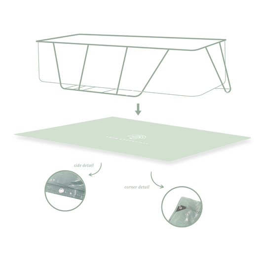 Tapis de sol pour piscines - Vert - Essence - 400 x 200 cm