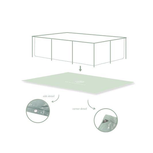 Couverture de sol pour piscines - Vert - Essence - 260 x 160 cm