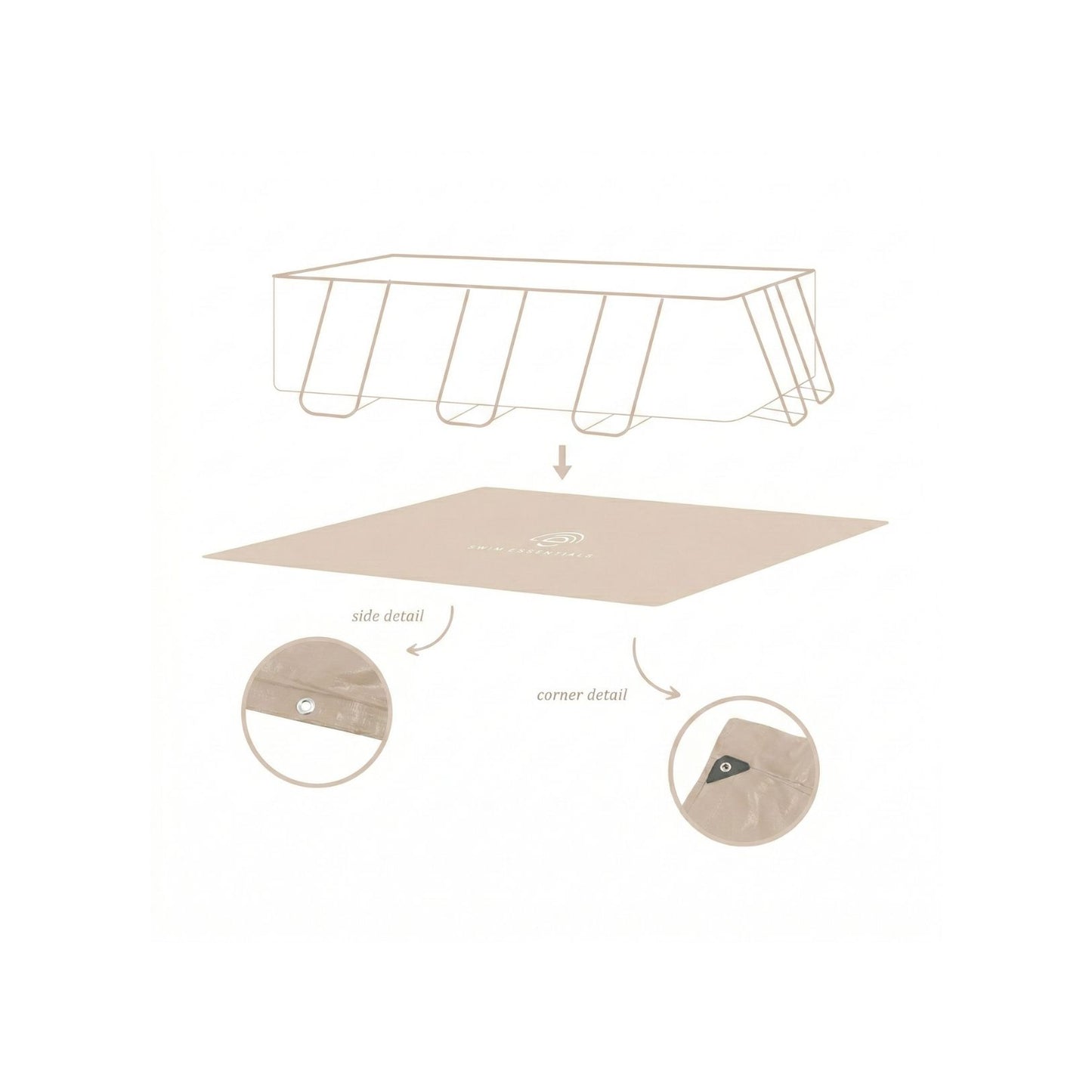 Bodenabdeckung für Pool - Beige - Essence - 400 x 200 cm