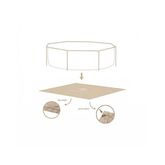 Alfombra Protectora Para Piscina Redonda - Beige - Essence Ø 305 X 75 cm