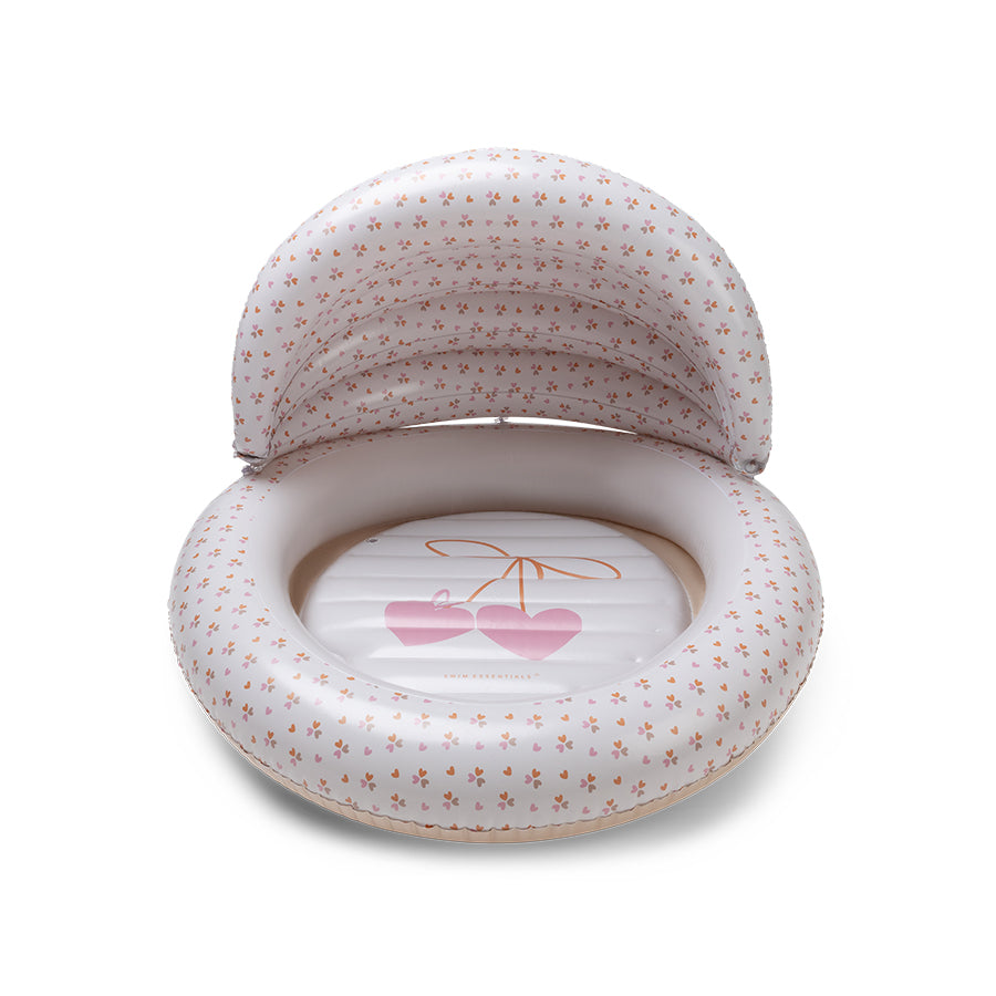 Kids Pool - Beige - Cozy Hearts - Ø 100 cm mit Sonnendach