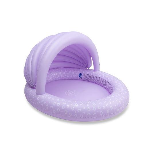 Kinder Pool - Lila - Leopard - Ø 100 cm mit Sonnendach