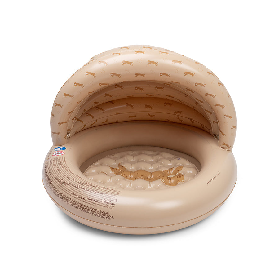 Kinder Pool - Beige - Leopard - Ø 100 cm mit Sonnendach