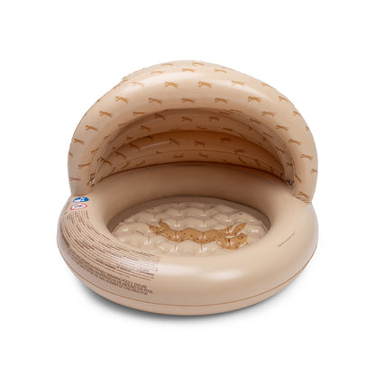 Kinder Pool - Beige - Leopard - Ø 100 cm mit Sonnendach