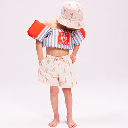 Badeshorts - Beige/Rot - Little Lobster