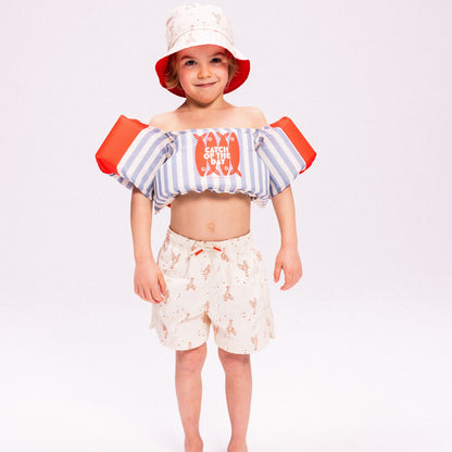 Badeshorts - Beige/Rot - Little Lobster