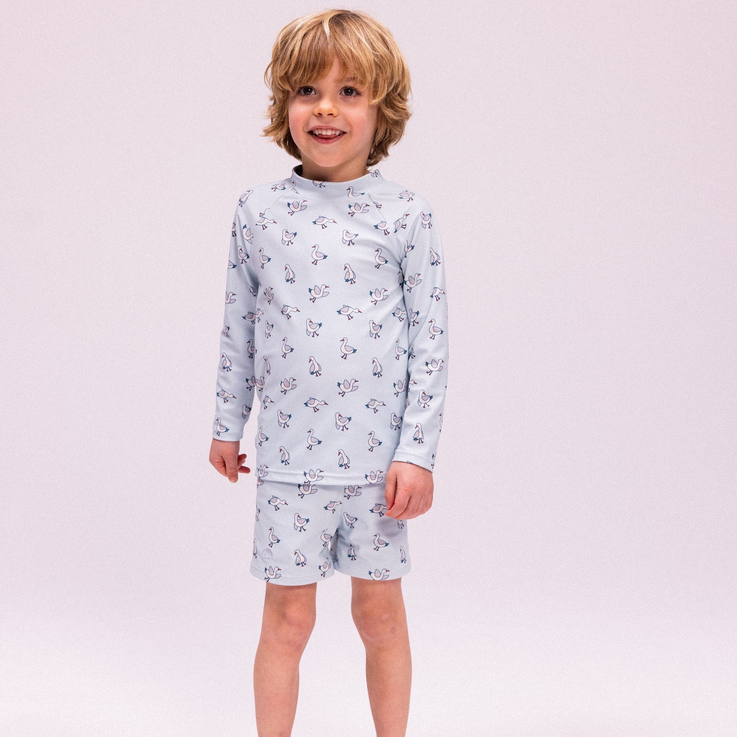 UV Swimming T-Shirt Long Sleeves - Blue - Little Seagull