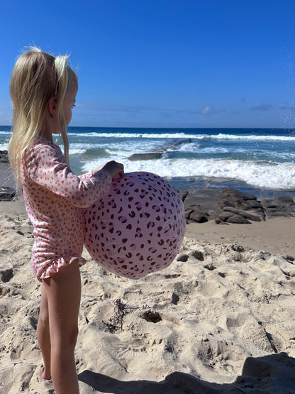 Balon de plage - Vieux Rose - Leopard