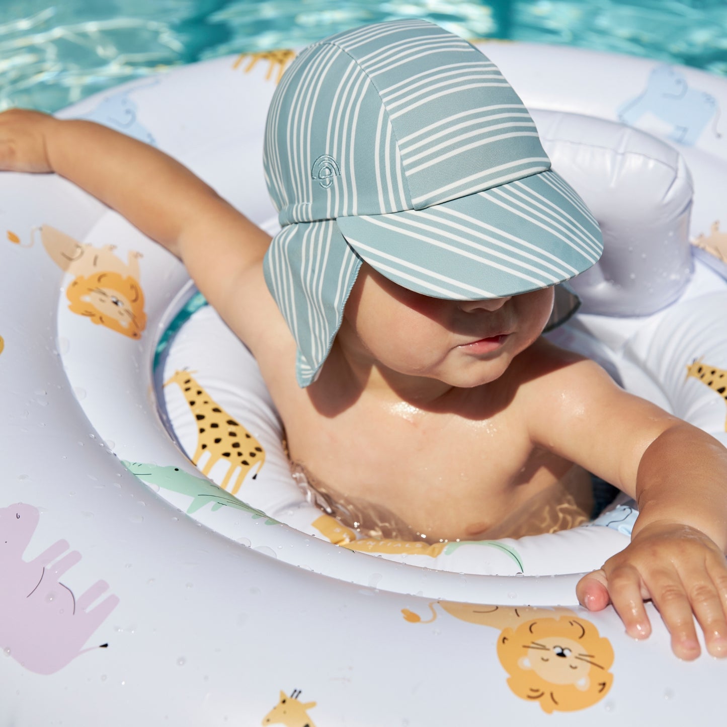 Zonnepetje - Groen/Wit - Resort Stripe