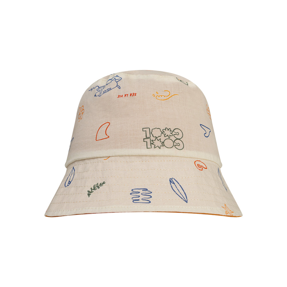 Sun Hat Reversible - Beige/Orange - Surfer