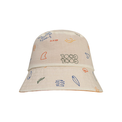 Sun Hat Reversible - Beige/Orange - Surfer