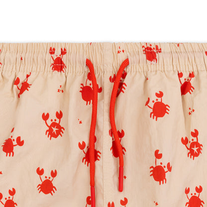 Shorts de baño - Rojo/Beige - Crabby
