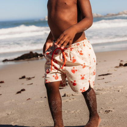 Shorts de baño - Rojo/Beige - Crabby