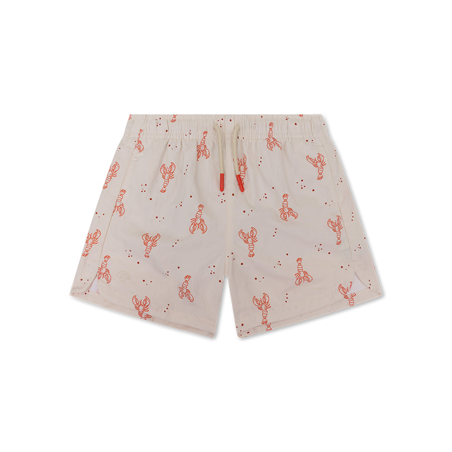 Badeshorts - Beige/Rot - Little Lobster