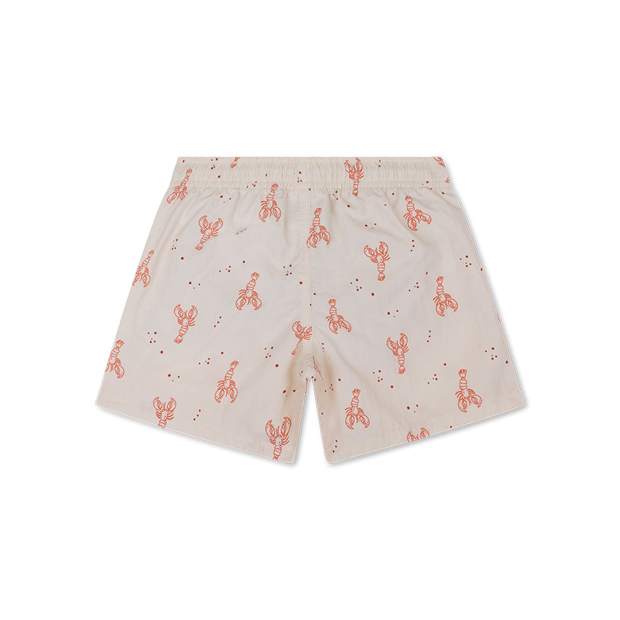 Badeshorts - Beige/Rot - Little Lobster