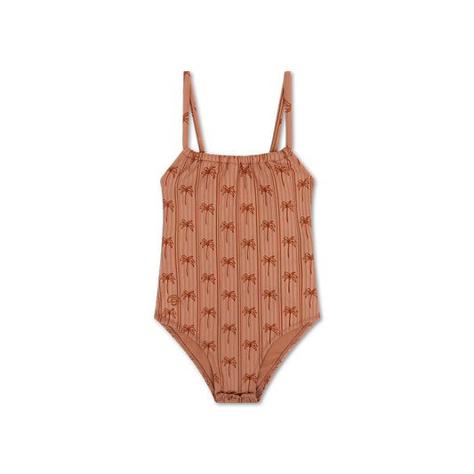 Badpak Meisjes - Bruin - Palm Stripe