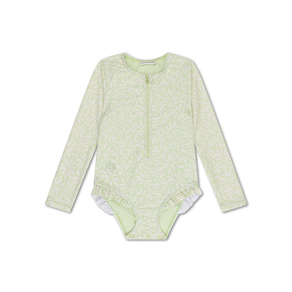 Maillot de bain UV Filles Avec Manches - Vert - Matcha
