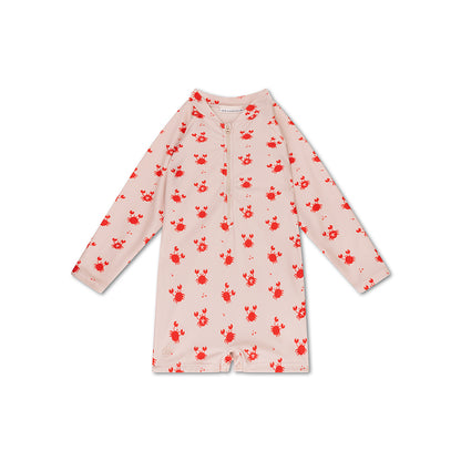 Maillot de bain UV Garçons - Beige/Rouge - Crabby