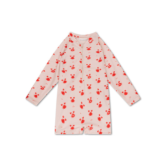 Maillot de bain UV Garçons - Beige/Rouge - Crabby