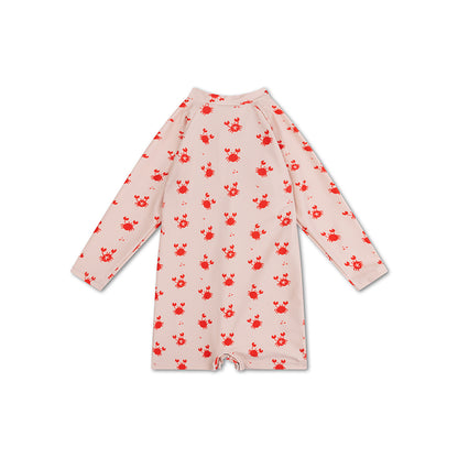 Maillot de bain UV Garçons - Beige/Rouge - Crabby