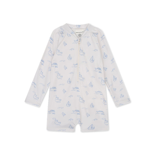 UV Zwempak Jongens - Beige/Blauw - Seas The Day