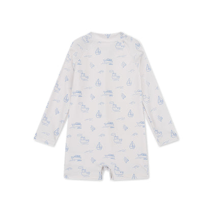 UV Zwempak Jongens - Beige/Blauw - Seas The Day